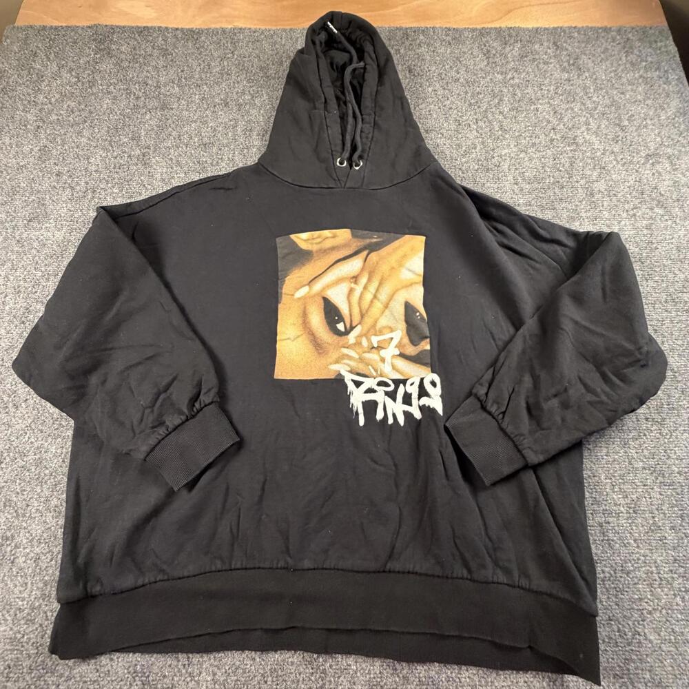 Ariana Grande 7 Rings Black Graphic Hoodie Sweatshirt 2019 Tour Merch L